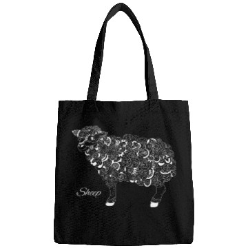 Discover Sheep Pet Hand Drawn Artistic Art White Bags