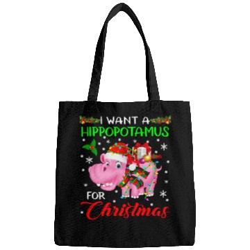 Discover Hippo Pet I Want A Hippopotamus For Christmas xmass Lights Santa Hippo 332 Bags