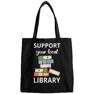 Discover Book Fun Support Your Local Library Book Reader Bookworm Librarian Bags