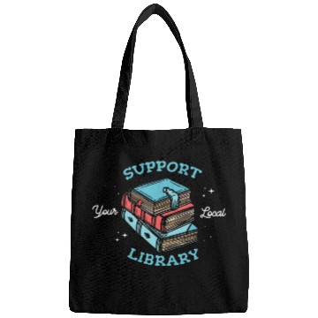 Discover Book Fun Support your local library Design for a Librarian Fan Bags
