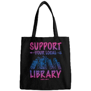 Discover Book Fun Support Your Local Library Book Lover Proud Librarian Squad Bags