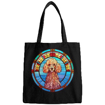 Discover Poodle Pet Dog Owner Stained Glass Full Face Art Bags