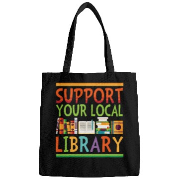 Discover Book Fun Support Your Local Library Book Reader Librarian Bookworm Bags