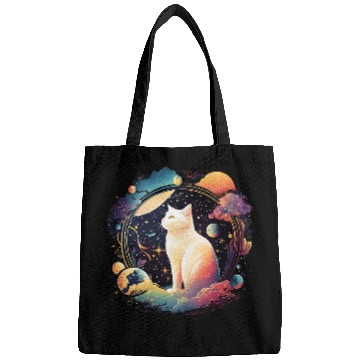 Discover Astronaut Cat or Funny Space Cat on Galaxy Cat Bags