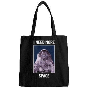 Discover I Need More Space Cat in Astronaut Space Suit Bags