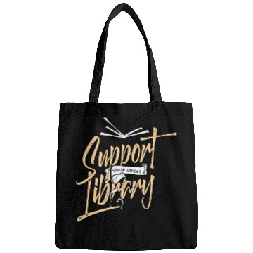Discover Book Fun Support Your Local Library Book Lover Reader Librarian Bags