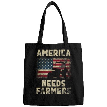 Discover Tractor Fun driving America Needs Farmers Tractor American Flag 1 Bags