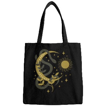 Discover Snake Pet Mystical Celestial Snake Boho Sun Moon Witchcraft Wicca Bags