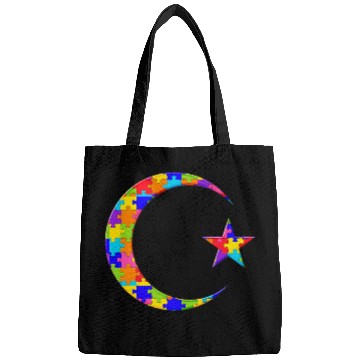 Discover Autism Puzzle Crescent Moon Eid Ramadan kareem Jigsaw Autism Puzzle Bags