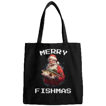 Discover Fishing Fun Christmas Pajama Fishers Merry Fishmas Fishing Bags