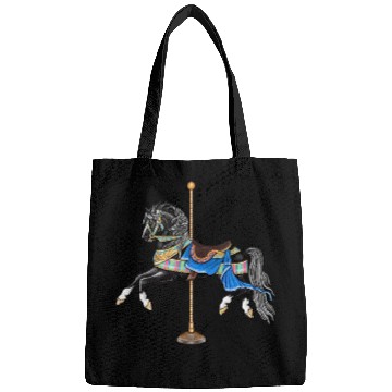 Discover Horse Pet Black Stallion Carousel Horse 3 Bags