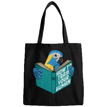 Discover Book Fun Train Your Human I Book Parrot I Bluethroated Macaw Bags
