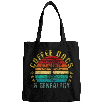Discover Coffee Fun Dogs Genealogy Funny Retro Bags