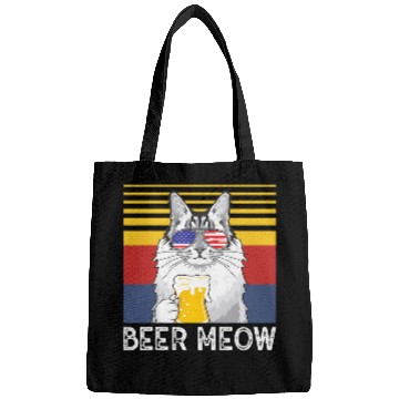 Discover Beer Fun Maine Coon Cat Beer Meow Bags