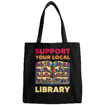 Discover Book Fun Readers Lovers Reading Support Your Local Library Bags