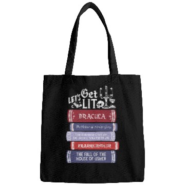 Discover Book Fun Lets Get Lit vintages Horror Book Lovers Bookworm Reading Bags