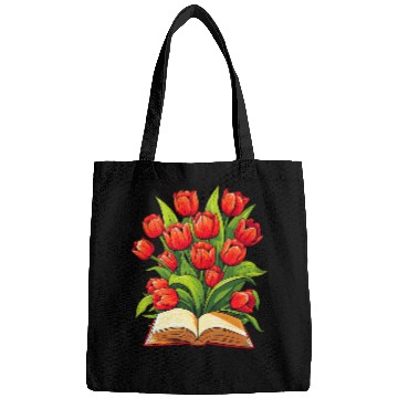 Discover Book Fun Tulips Flowers Book Floral Bags
