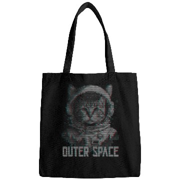 Discover Astronaut Job cat synthwave outer space cat lover cosmic cat Bags