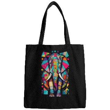 Discover Elephant Pet Colorful Elephant Patchwork Art Design Bags