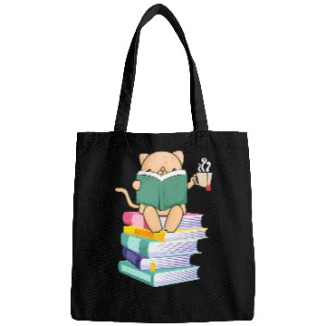 Discover Book Fun Kitten Tea Cat Owners Kitty Lover Meow Book Bags