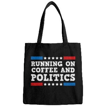 Discover Coffee Fun Running on Coffee and Politics Bags