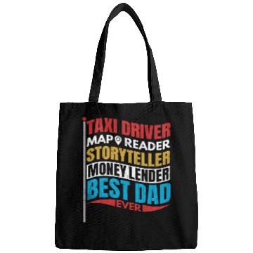 Discover Book Fun Taxi Driver Map Reader Dad Funny Taxi Driving Cab Graphic Bags