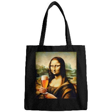 Discover Beer Fun Mona Lisa Drinking Beer Lover s Artistic Bags