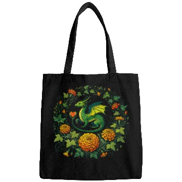 Discover Dragon Pet Marigold Moss Dragon Illustration Bags