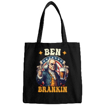 Discover Funny 4th of July Ben Drankin Patriotic Bags