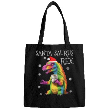 Discover Coffee Fun SantaSaurus rexs Funny Rainbow Dinosaur Coffee Christmas Bags
