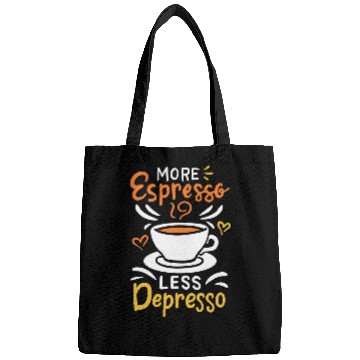 Discover Coffee Fun More Espresso Less Depresso Funny Barista Coffee Bags