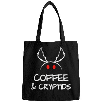 Discover Coffee Fun and Cryptids Cute Mothman Cryptid Cryptozoology Bags