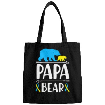 Discover Bear Pet Mens Papa Bear Down Syndromes Awareness Proud Dad Bags