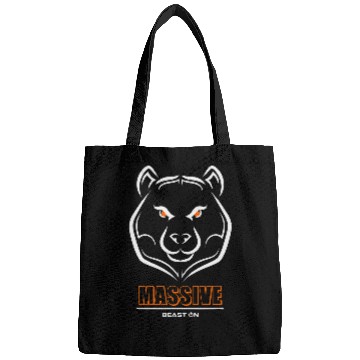 Discover Bear Pet Bear Head Solid Orange Gym Workout Fitness Training Gains Bags
