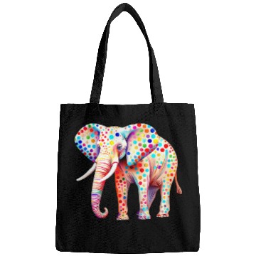 Discover Elephant Pet Dot Day African Elephant September Creativity Dot Design Bags