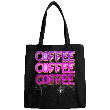 Discover Coffee Fun Halloween Coffee Lover Design Spiders Cobweb Black Widow Bags
