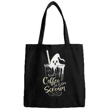 Discover Coffee Fun Iced Coffee With Extra Scream ghosts Spooky Halloween Bags