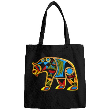Discover Bear Pet Bear in Native American Plains Art Style Bags