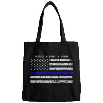 Discover Police Job Law Enforcement Support Thin Blue Line Flag Bags