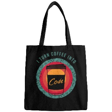 Discover Coffee Fun CF Coffee I Turn Coffee Into Code for a Software Developer Bags