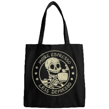 Discover Coffee Fun More Espresso Less Depresso Funny Skeletons Coffee Bags