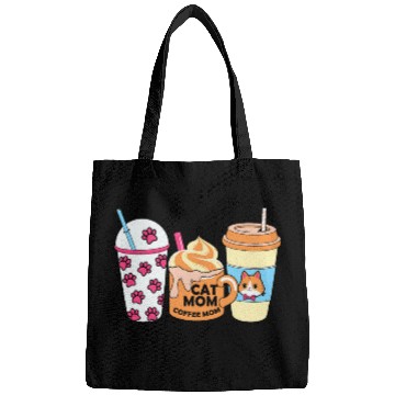 Discover Coffee Fun Cat Mom Coffee Mom Me in a nutshell Bags