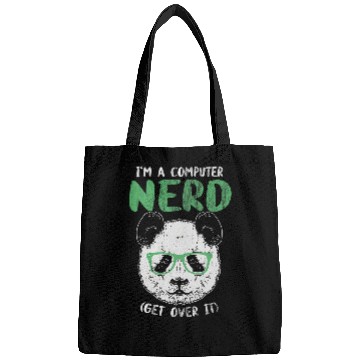 Discover Panda Pet I am A Computer Nerd Get Over It Panda with glasses is Bags