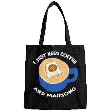 Discover Coffee Fun CF Coffee Mahjong Player I Just Need Coffee Funny Bags