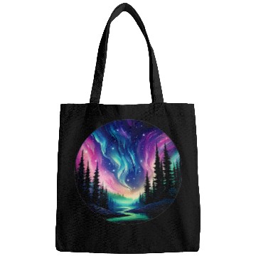 Discover Aurora Borealis Night Sky Northern Lights 1 Bags