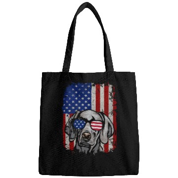 Discover American Flag Weimaraner Bags