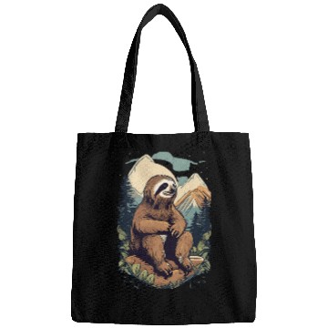 Discover Sloth Pet Contemplative Sloth Mountain View Reflective Moments Bags