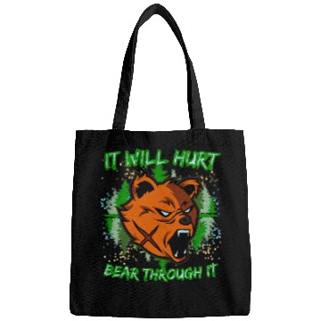 Discover Bear Pet VanMoore Bear Through It Will Hurt Gym Oversized Graphic Bags