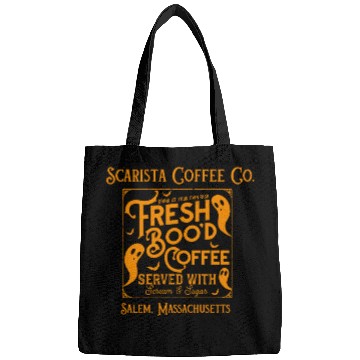 Discover Coffee Fun Scary Halloween Coffee Lover ghosts Bats Salem Costume Bags