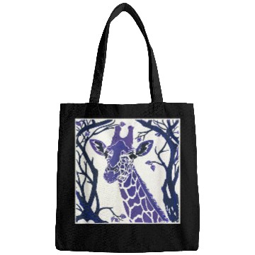 Discover Giraffe Pet Violet Abstract Drawing Bags